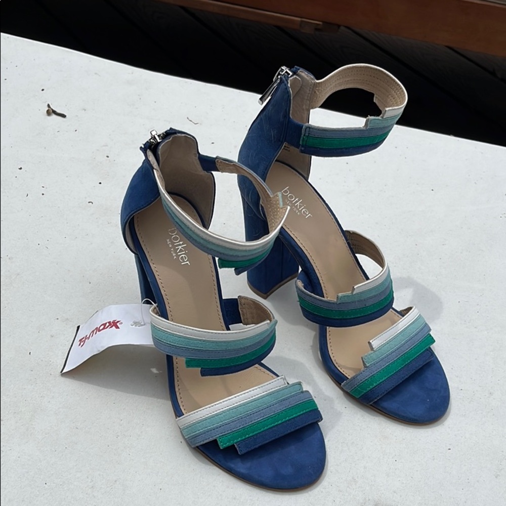 Burlier suede stacked heels